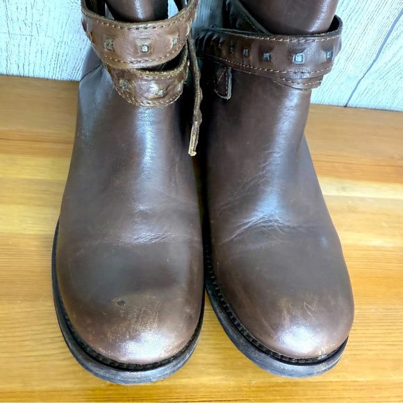 Diesel Roxy Roll Sashan Brown Leather Pull On Short Boots 1.5" Heel EU 38 US 7.5 - Picture 5 of 9